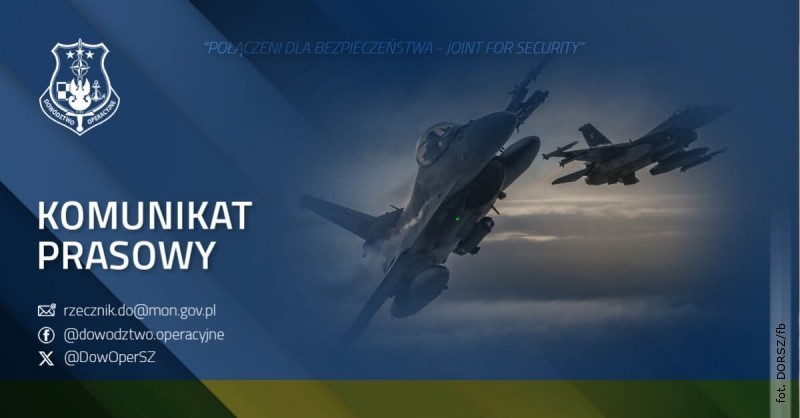 Huk myśliwców przelatujących nad powiatem