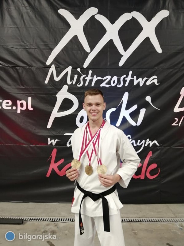 Potrjne zoto Patryka Jarosza w Mistrzostwach Polski w Karate Tradycyjnym