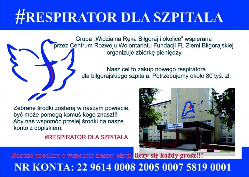 Zbirka na respirator dla bigorajskiego szpitala