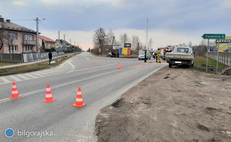 Kolizja na skrzyżowaniu w Majdanie. Jeden z kierowców nie miał uprawnień