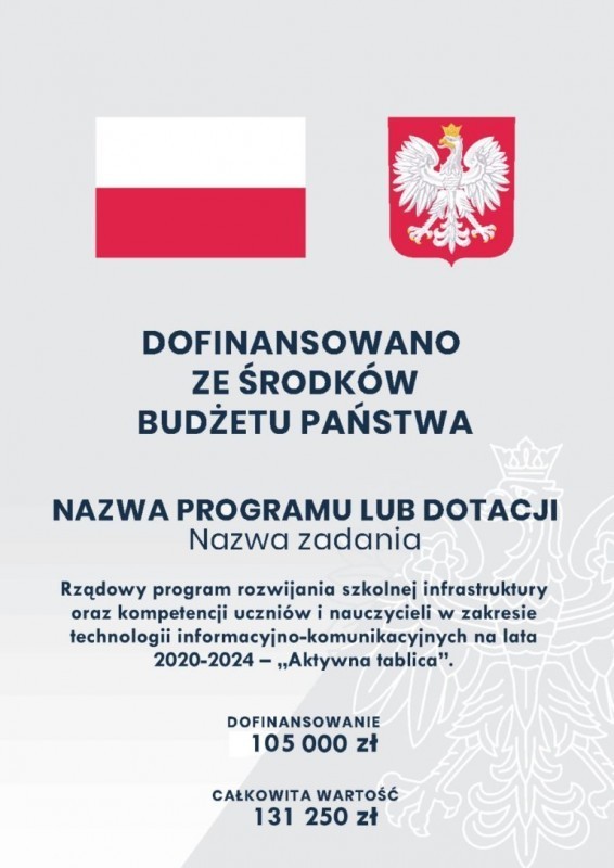 Gmina Księżpol otrzymała wsparcie z rządowego programu "Aktywna tablica"