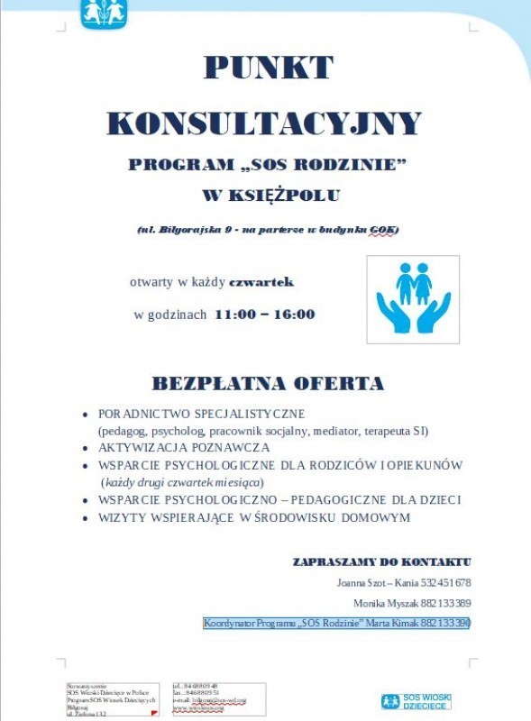 Punkt Konsultacyjny "SOS Rodzinie" w Ksipolu