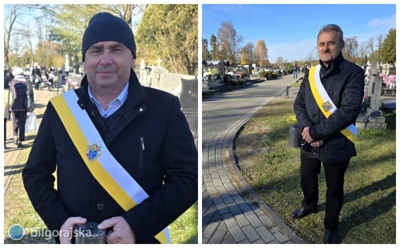 Rycerze Kolumba kwestują na cmentarzu w Puszczy