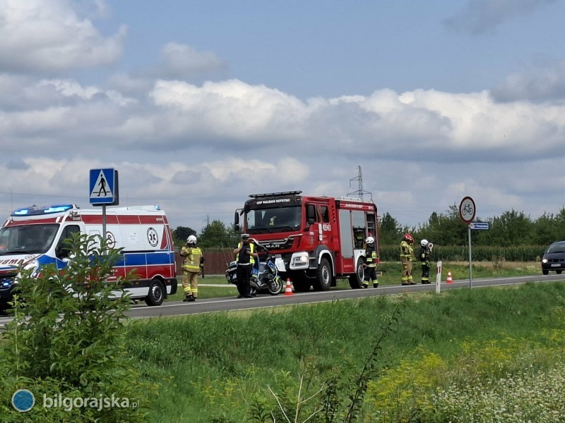 Rowerzysta trafił do szpitala po wypadku pod Józefowem