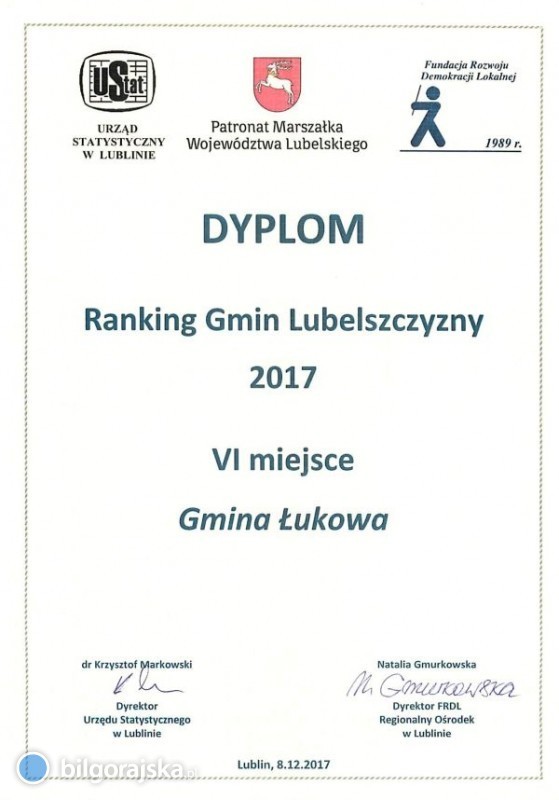Łukowa wśród najlepszych gmin Lubelszczyzny