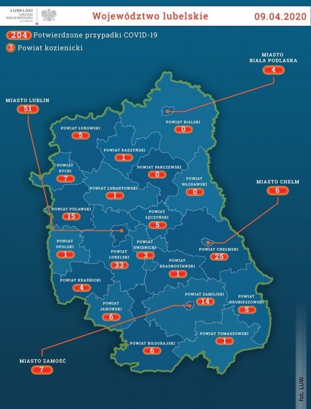 204 przypadki zakaenia koronawirusem