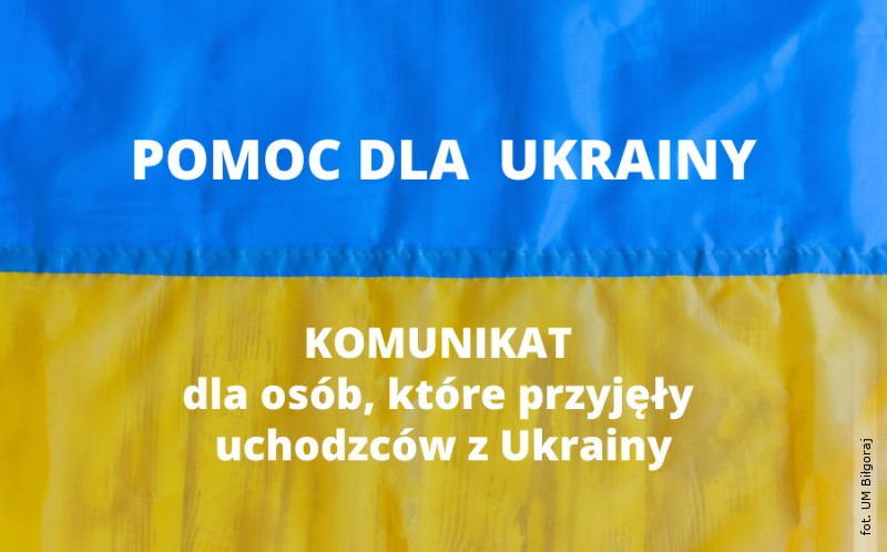 Komunikat dla mieszkacw zapewniajcych zakwaterowanie i wyywienie obywatelom Ukrainy
