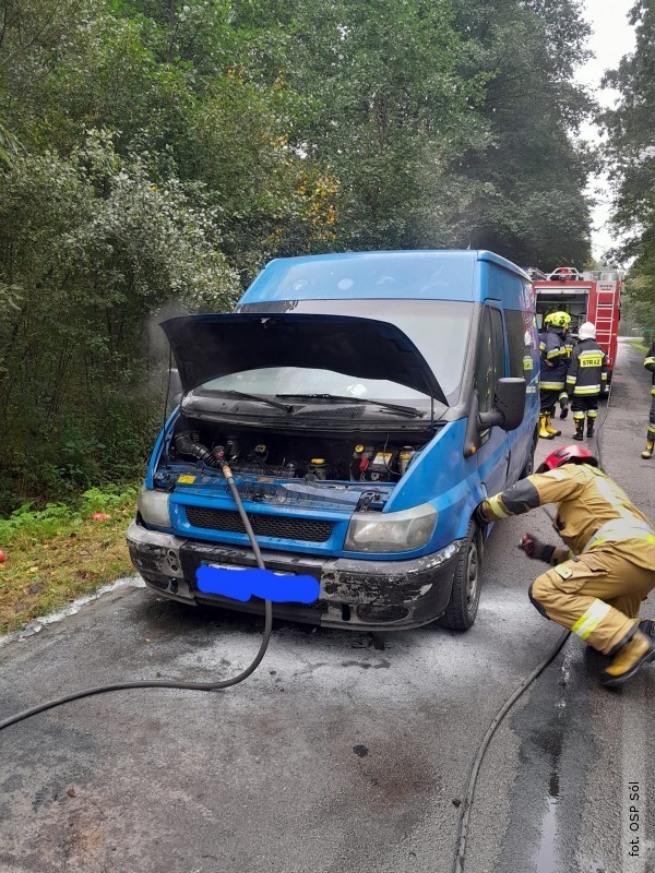 Pożar samochodu w gminie Biłgoraj