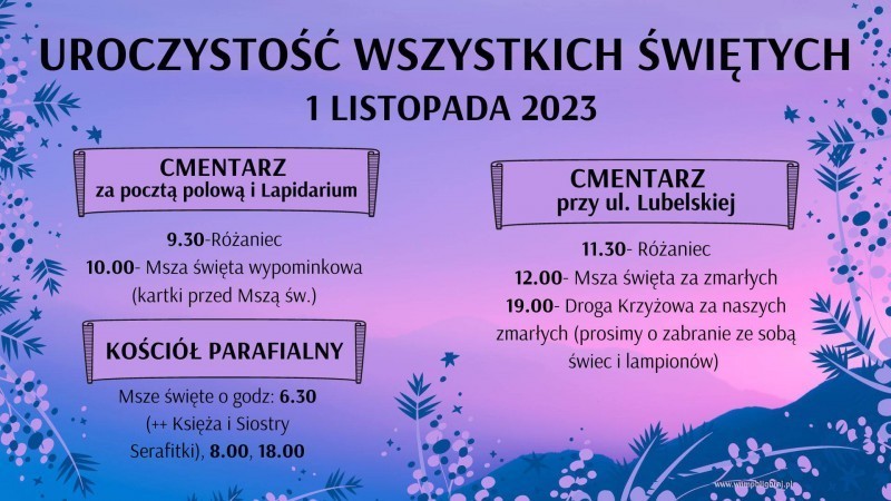 Jutro uroczysto Wszystkich witych. O ktrej msze na cmentarzach?