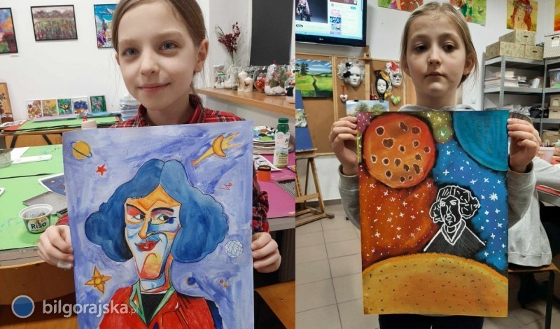 Dziewczęta ze "Strefy kreatywności" namalowały Kopernika