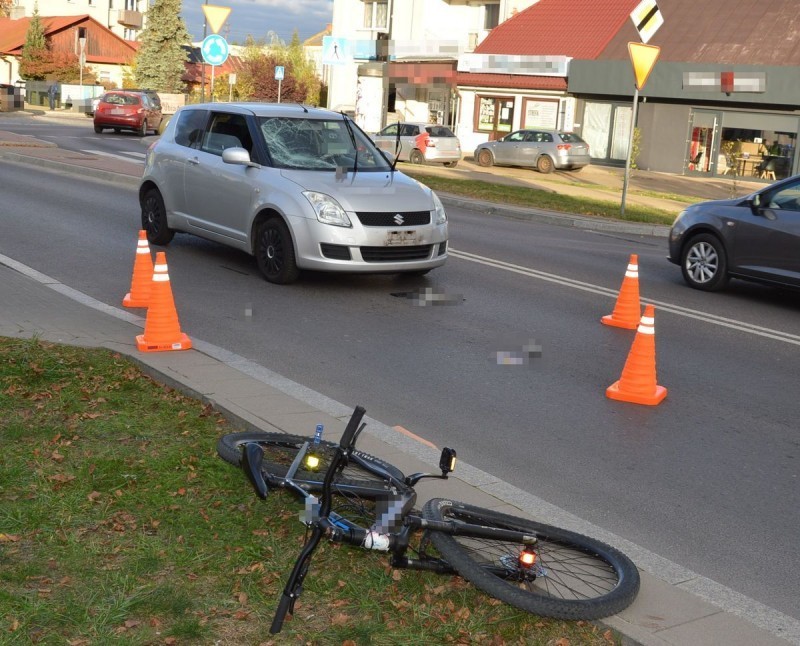 Wypadek z udziaem rowerzysty w centrum Bigoraja [AKTUALIZACJA]