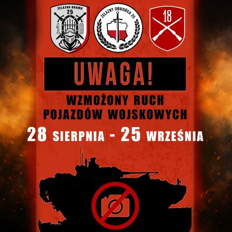 Wzmo�ony ruch pojazd�w wojskowych