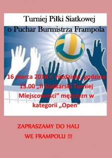 Turniej Piki Siatkowej Mczyzn o Puchar Burmistrza Frampola "Siatkarski Turniej Miejscowoci"