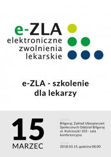 e-ZLA - elektroniczna forma wystawiania zwolnie lekarskich - szkolenie dla lekarzy