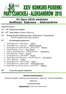 XXIV Konkurs Piosenki Partyzanckiej - Aleksandrw 2018