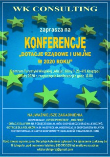 Konferencja "Dotacje rzdowe i unijne w 2020 roku"