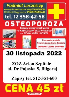 Badanie osteoporozy w Biłgoraju
