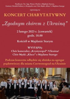 Koncert charytatywny "Zgodnym chórem z Ukrainą"