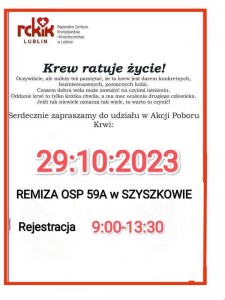 Akcja krwiodawstwa w Szyszkowie