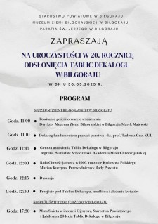 20. rocznica ods�oni�cia tablic dekalogu w&nbsp;Bi�goraju