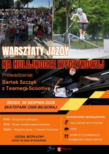 Warsztaty jazdy na hulajnodze wyczynowej z&nbsp;Teamem Scootive