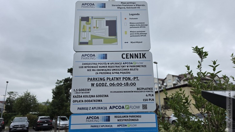 Od 14 lipca nowe zasady parkowania przy starostwie