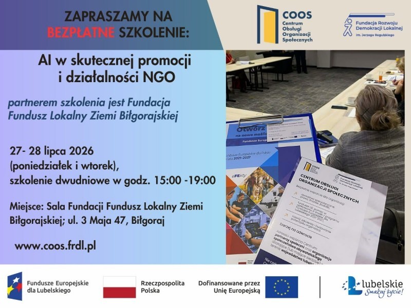 Bezpłatne szkolenie z wykorzystania AI dla organizacji pozarządowych