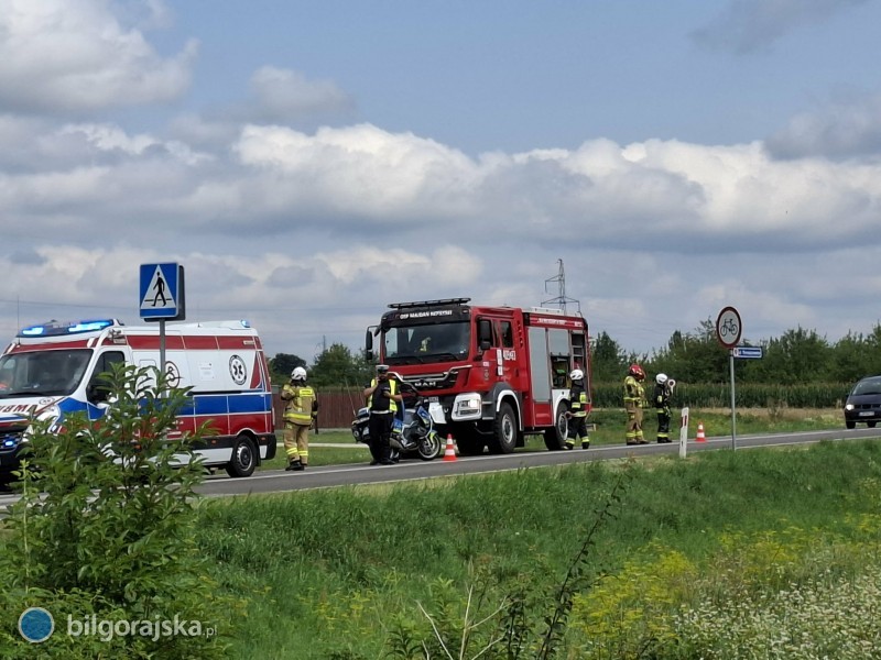 Rowerzysta trafił do szpitala po wypadku pod Józefowem